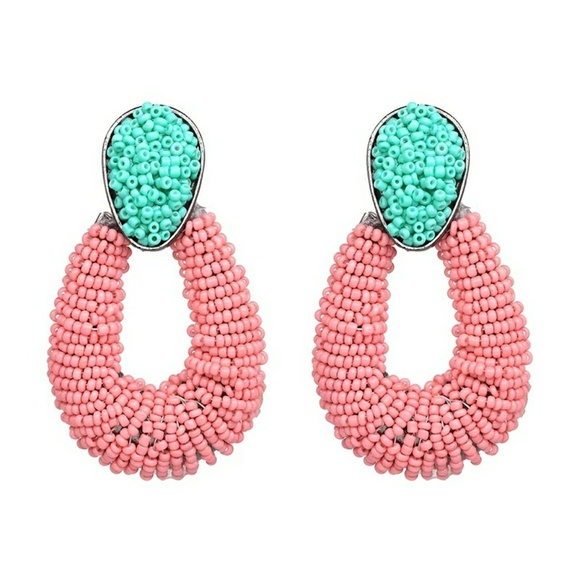Uptownthreds Jewelry - Raelynn Women's Earrings Beaded Hoops (Flawed)